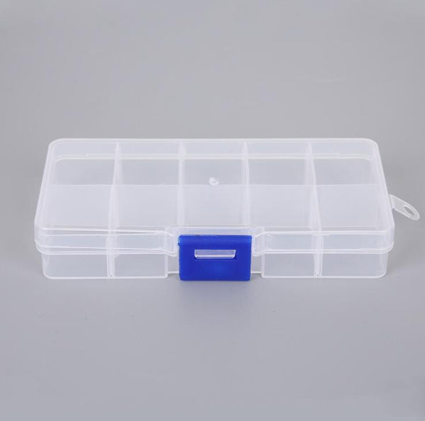 Plastic Jewelry Boxes Plastic Tool Box Adjustable Craft Organizer Storage Beads Bracelet Jewelry Boxes Portable 10 Compartments Clear Plastic Storage Box Jewelry Organizer Container