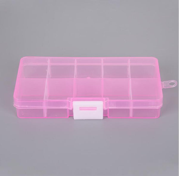 Plastic Jewelry Boxes Plastic Tool Box Adjustable Craft Organizer Storage Beads Bracelet Jewelry Boxes Portable 10 Compartments Clear Plastic Storage Box Jewelry Organizer Container