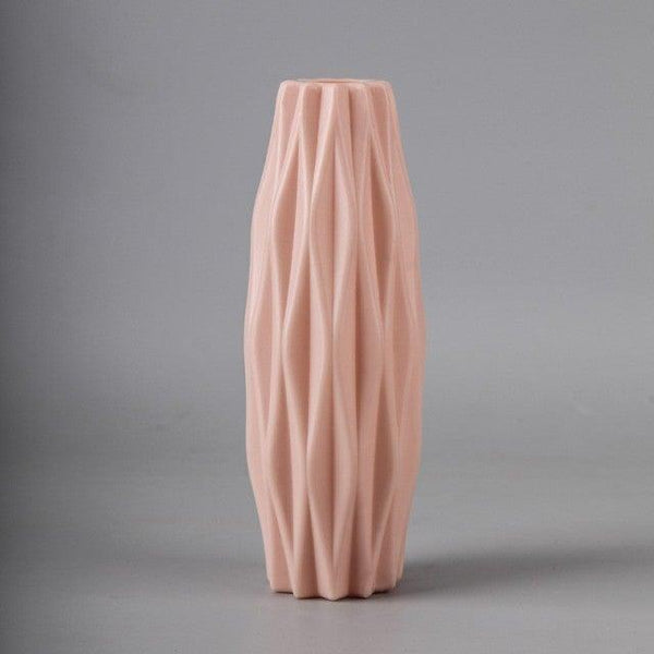 Plastic Vases Anti-ceramic Unbreakable Basket Imitation Rattan Flower Vase For Home Décor Desktop Decoration Living Room Office or Bookshelf