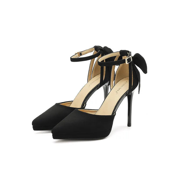 Platform Pointed Toe Ankle Strap Stiletto Pumps