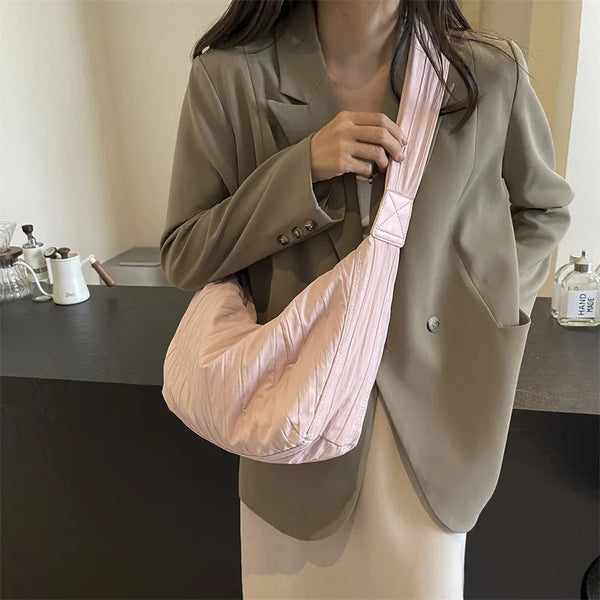 Pleated Dumpling Crossbody Bag