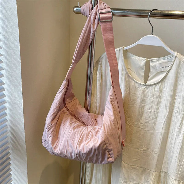 Pleated Dumpling Crossbody Bag