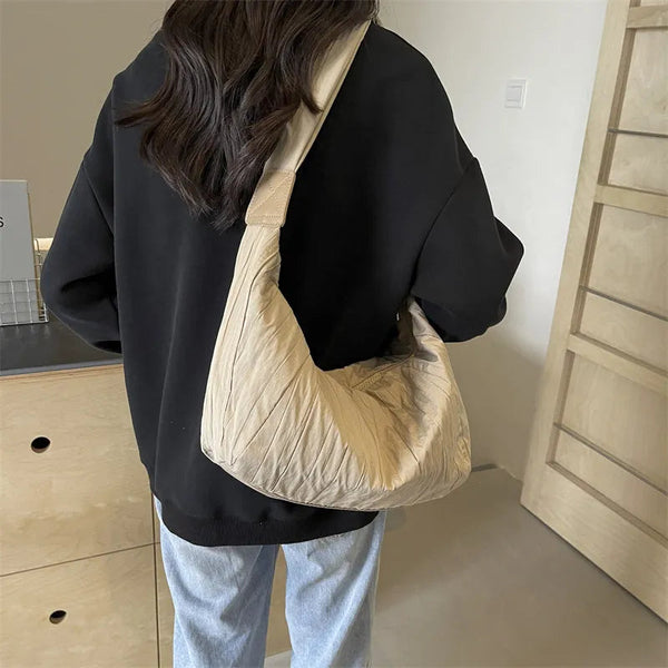 Pleated Dumpling Crossbody Bag