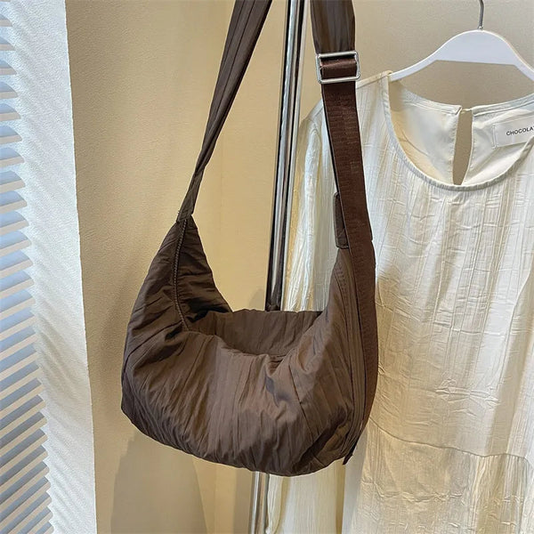Pleated Dumpling Crossbody Bag
