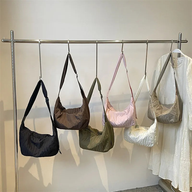 Pleated Dumpling Crossbody Bag