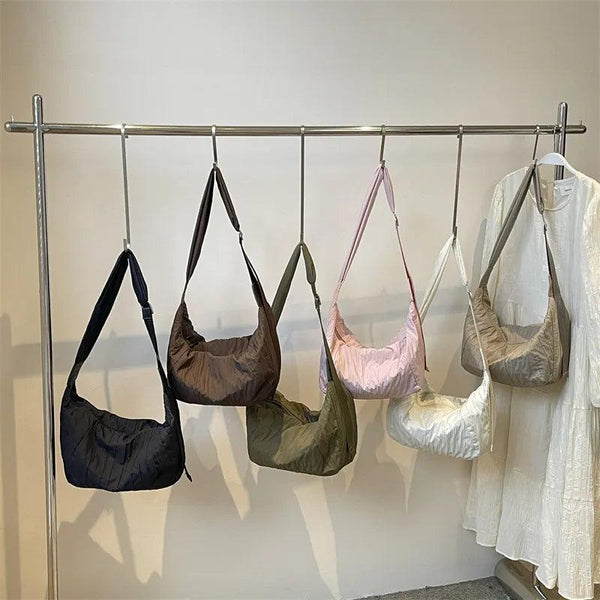 Pleated Dumpling Crossbody Bag