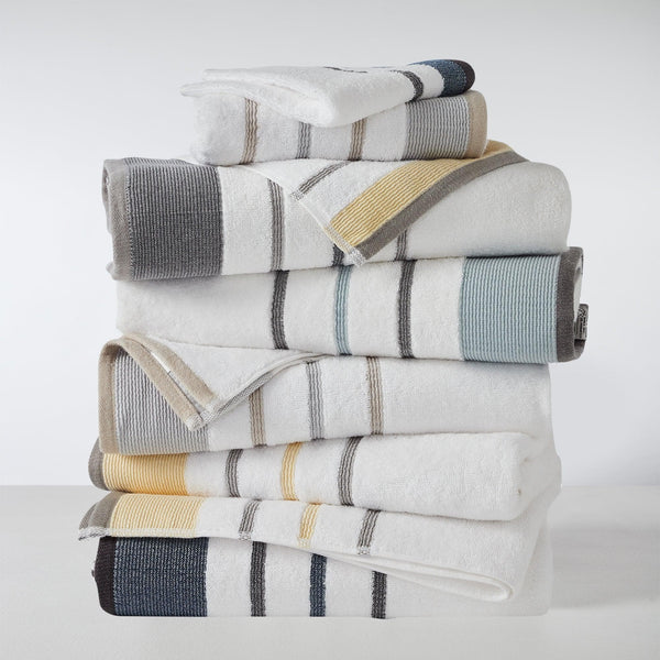Decorative Cotton Stripe Bath Towel Set - Noelle Collection