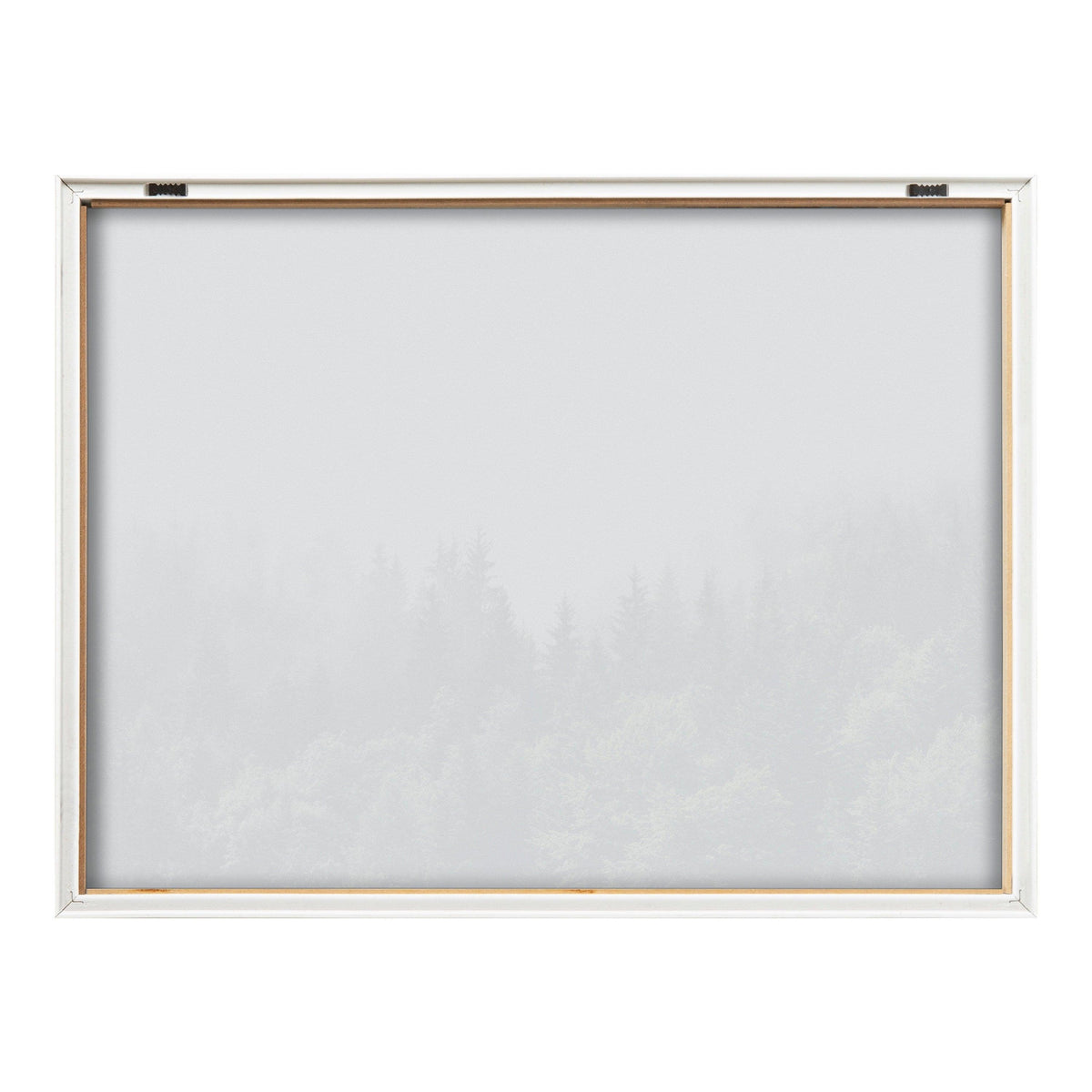 Blake Lush Green Forest on a Foggy Day Framed Printed Glass by The Creative Bunch Studio