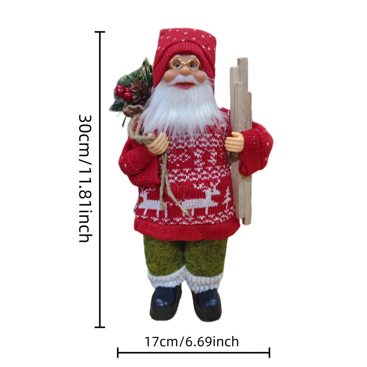 Plush 12 Inch Santa Claus Doll Life Size Figure