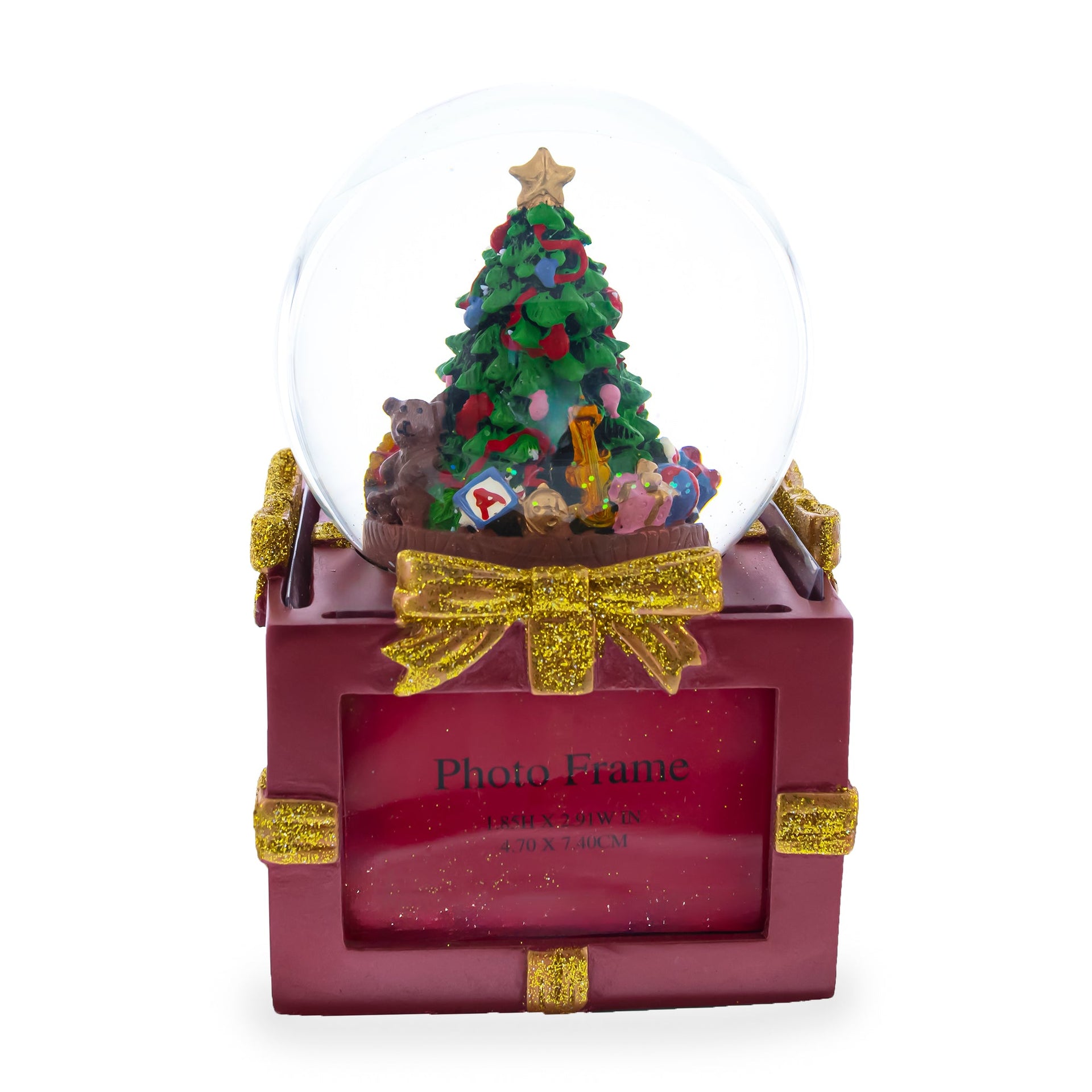 Four-Sided Picture Frame Christmas Tree Musical Water Snow Globe