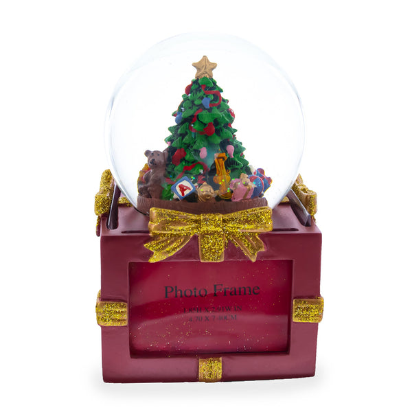 Four-Sided Picture Frame Christmas Tree Musical Water Snow Globe