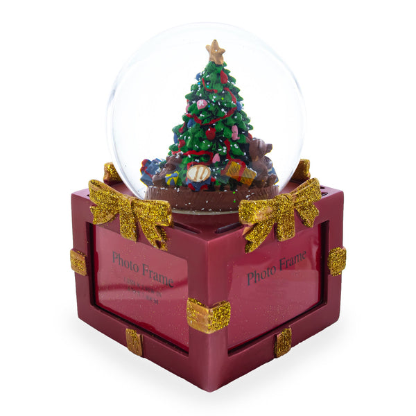 Four-Sided Picture Frame Christmas Tree Musical Water Snow Globe