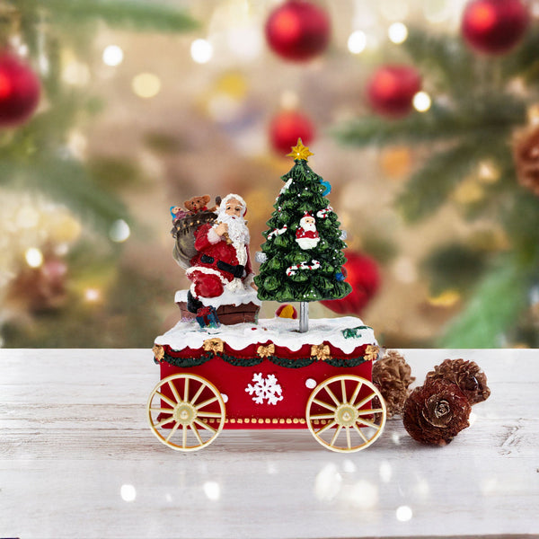 Spinning Christmas Tree Musical Box on Wheels