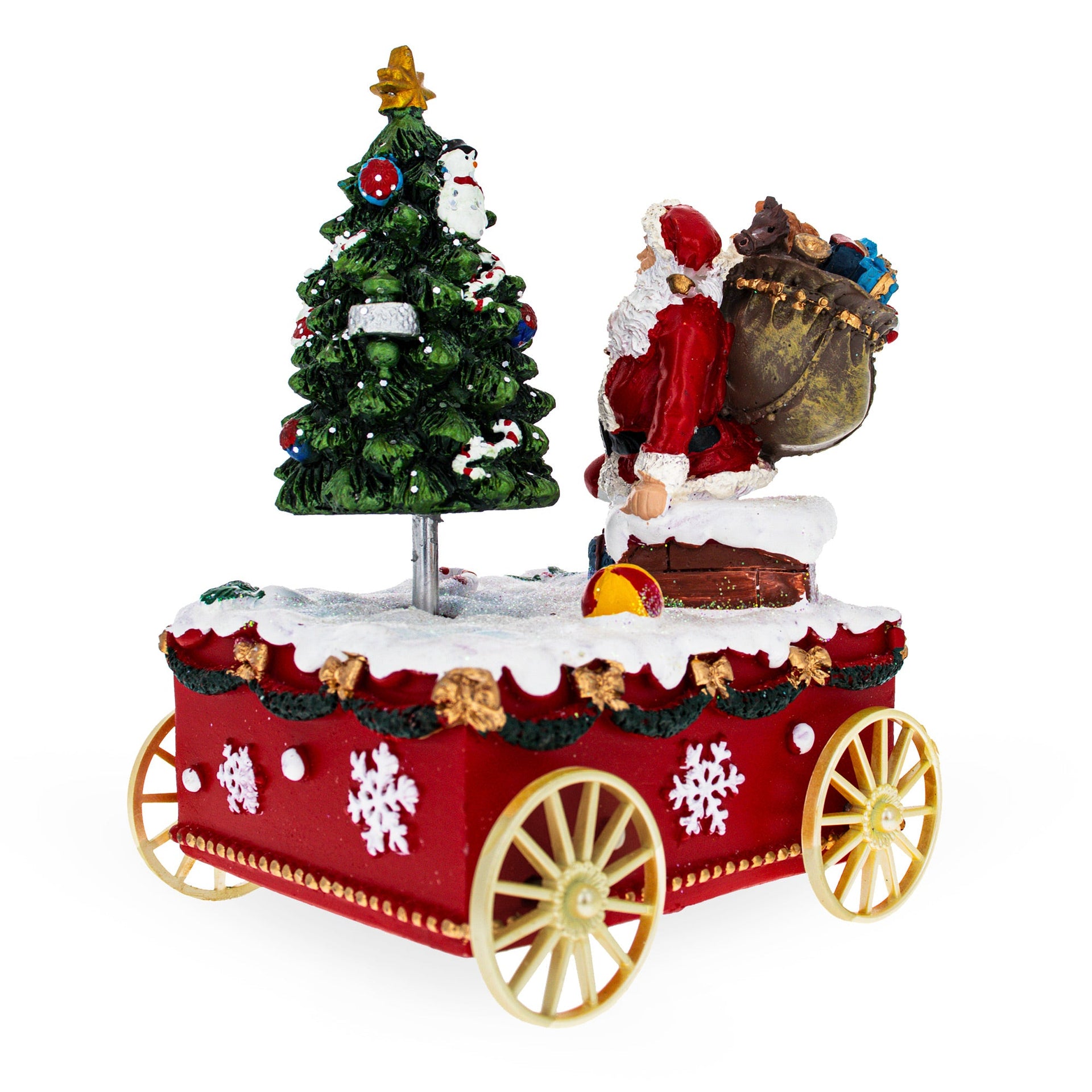 Spinning Christmas Tree Musical Box on Wheels