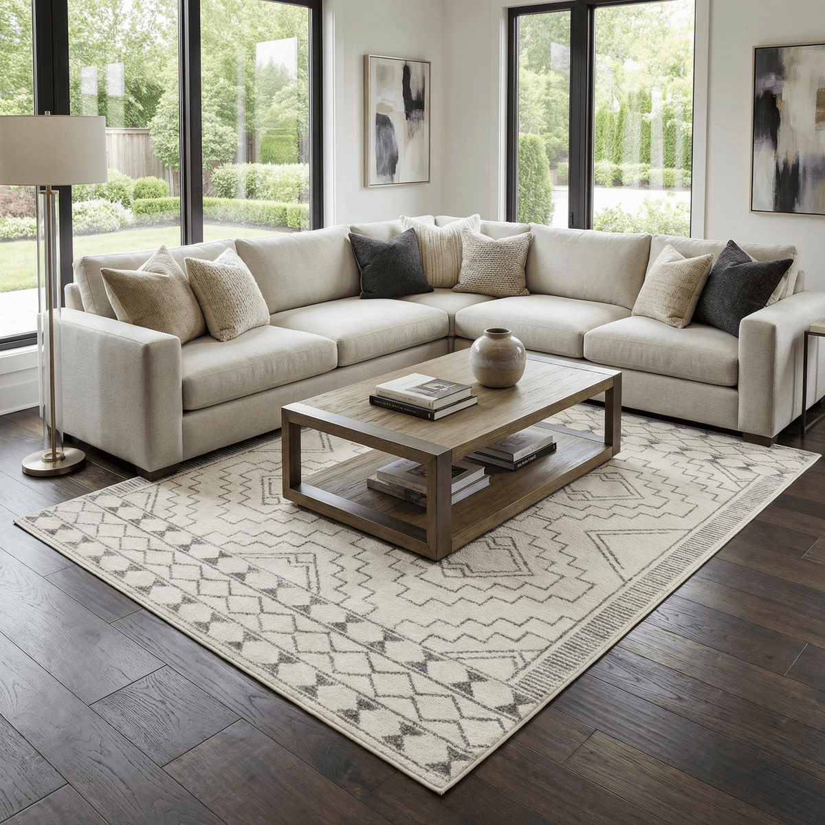 KMRSH-4614 Ivory Tribal Carpet - Clearance