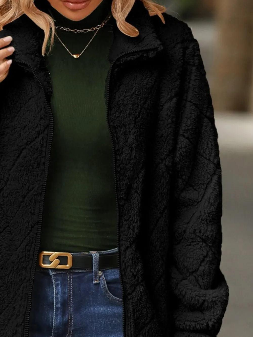 Pocketed Zip Up Jacket