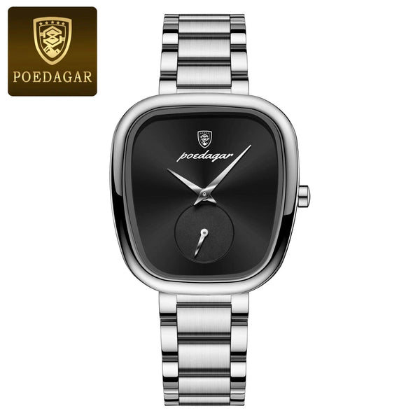 POEDAGAR Elegant Women's Quartz Watch - Waterproof Stainless Steel Timepiece for Confident Ladies