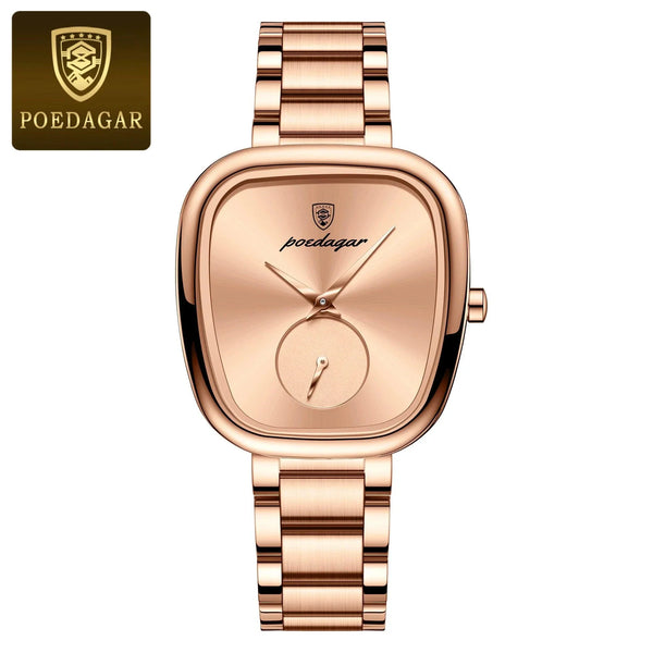 POEDAGAR Elegant Women's Quartz Watch - Waterproof Stainless Steel Timepiece for Confident Ladies