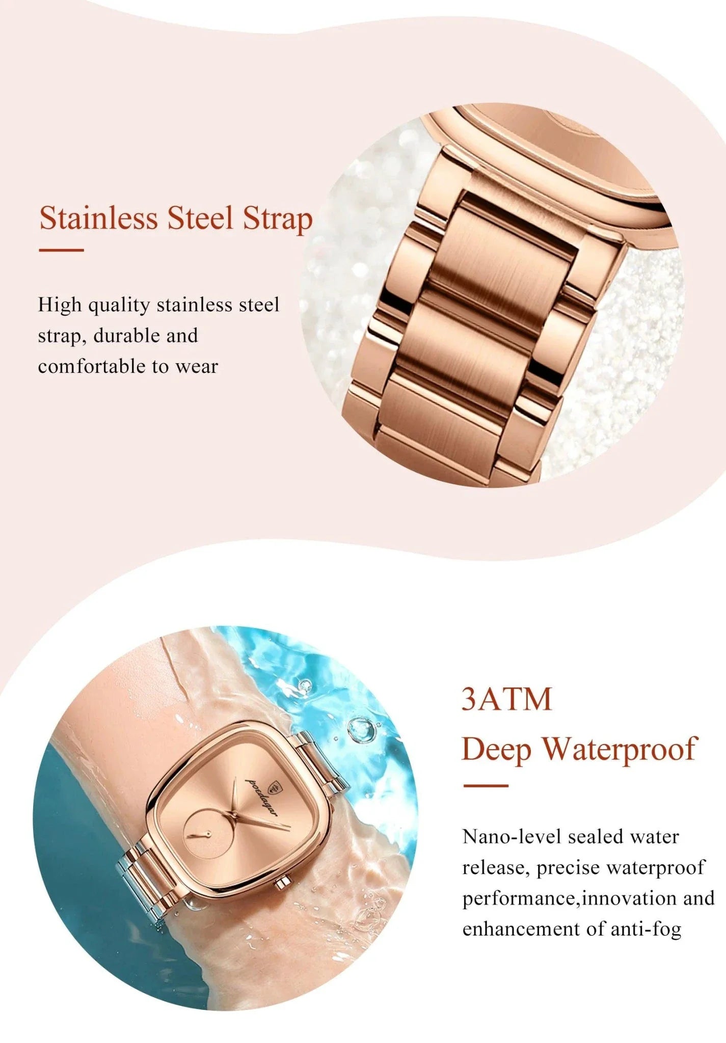 POEDAGAR Elegant Women's Quartz Watch - Waterproof Stainless Steel Timepiece for Confident Ladies