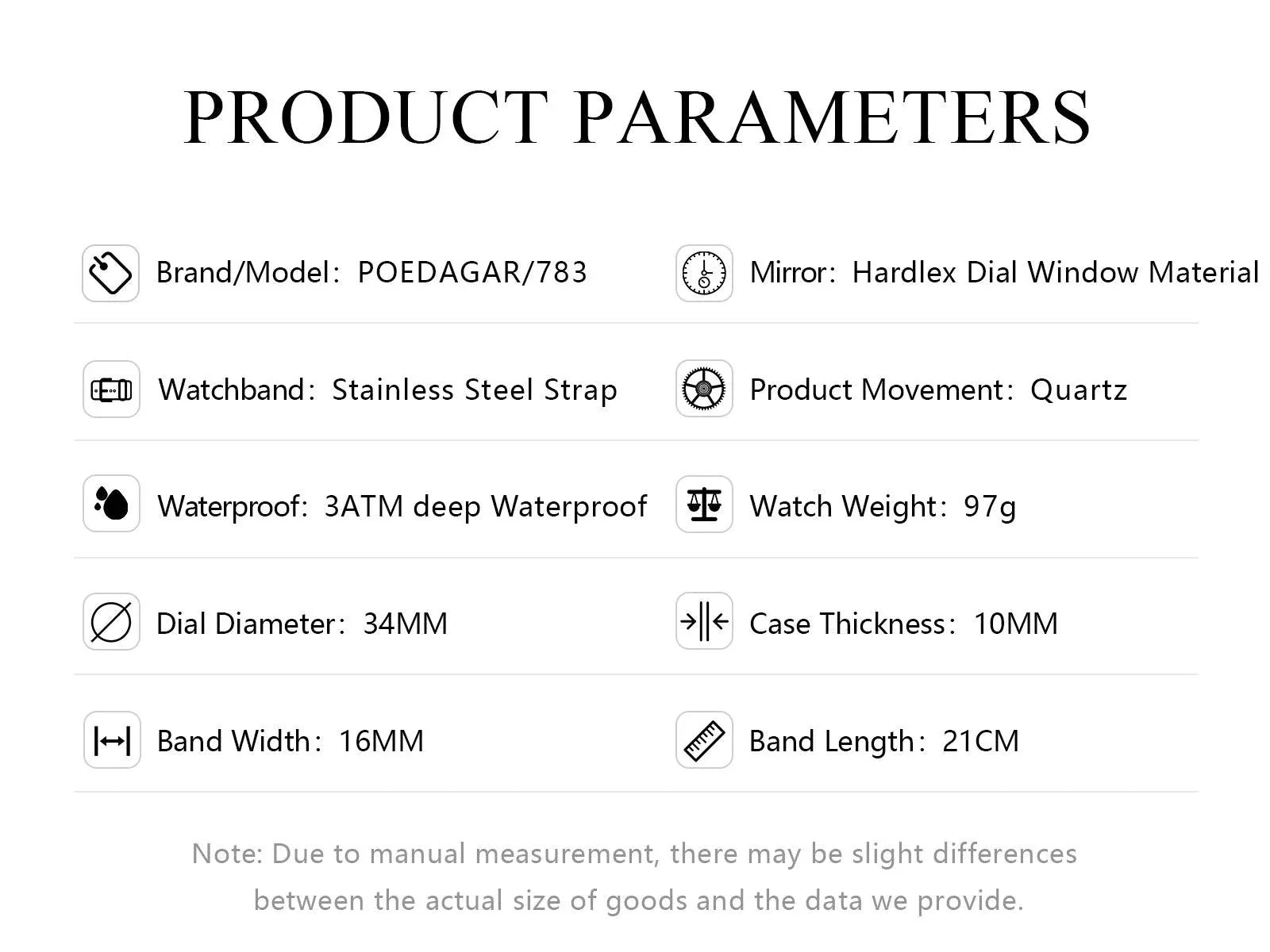 POEDAGAR Elegant Women's Quartz Watch - Waterproof Stainless Steel Timepiece for Confident Ladies