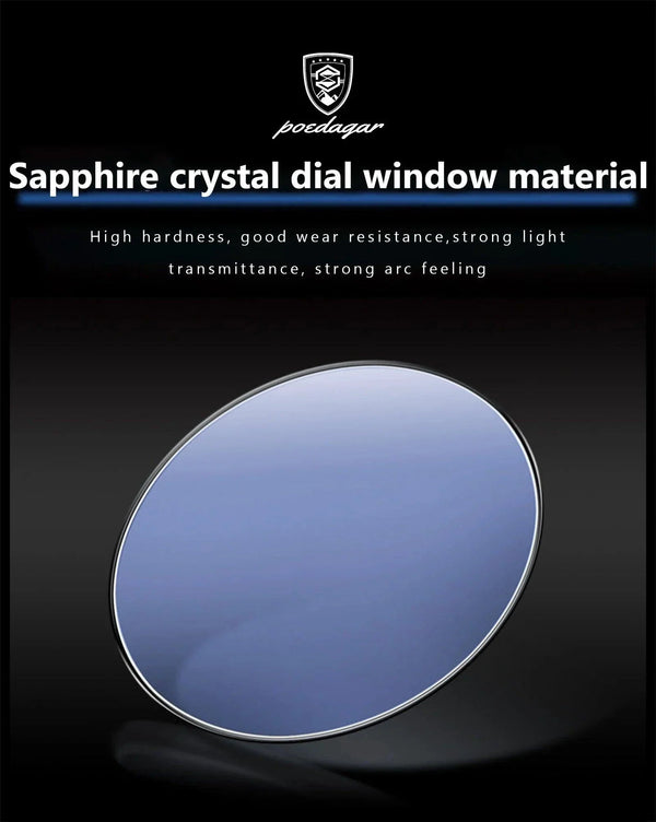 POEDAGAR Luxury Men's Chronograph Watch - Waterproof, Luminous, Leather Strap