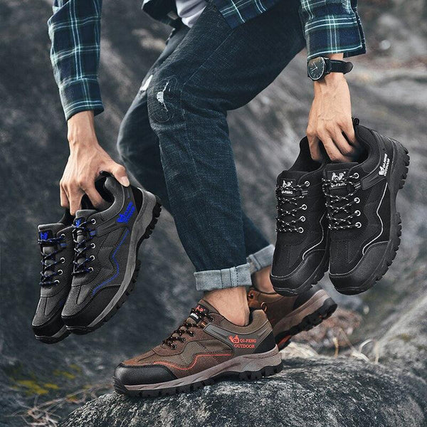 Popular Outdoor Casual Shoes Hiking Men High Quality Sneakers Mountain Climbing Work Footwear Hiking Shoes Low Cut Boots Leather Walking Shoes For Outdoor Training Casual Work