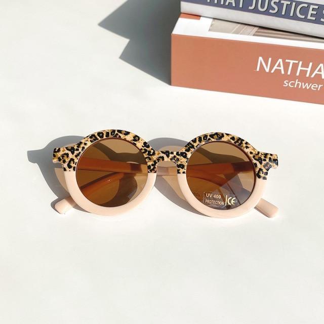 Popular Sunglasses For Children Boy/Girl New Elegant Leopard Double Color Cartoon Bear Shapes New Round Shape Sunglasses For Kids As Well As For Women And Men