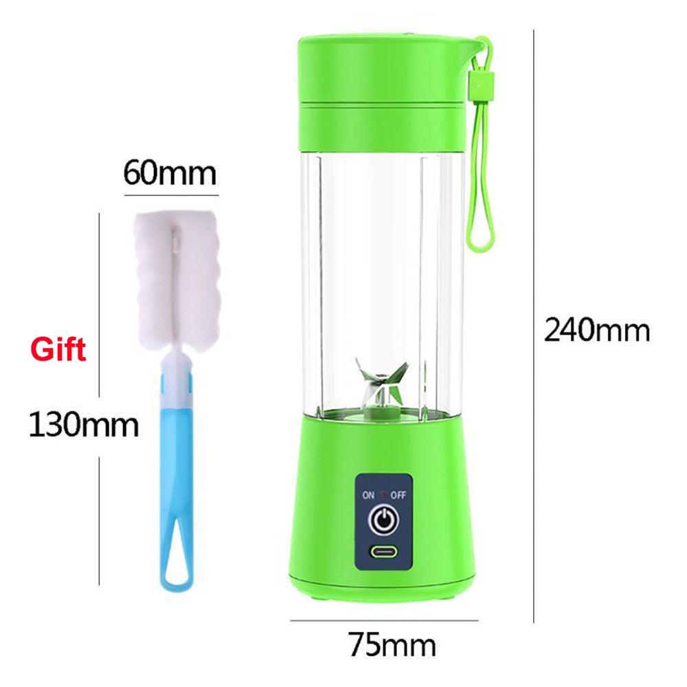 Portable Blender Mini Mixer Electric Juicer Machine Fresh Fruit Juice Blender Smoothie Maker Blender Cup Bottle A Travel Kitchen Portable USB Electric Fruit Juicer Squeezer Bottle Kitchen Tool for Orange Lemon