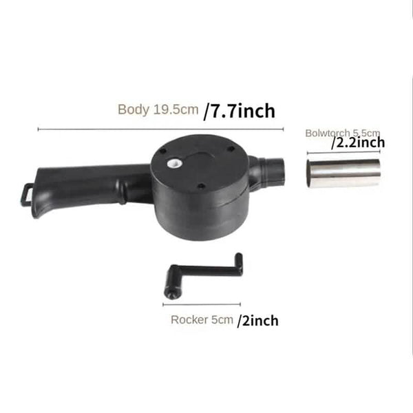 Portable Hand-Operated Blower for BBQ, Camping, and Fire Making