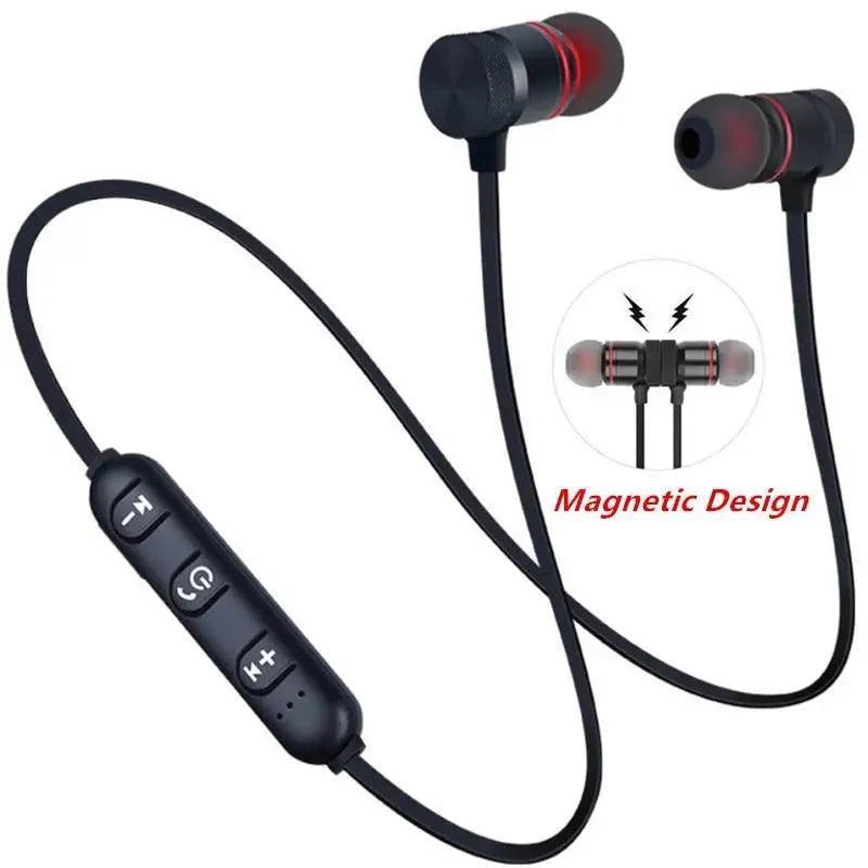 Portable Magnetic Sport Bluetooth Wireless Stereo Earphones For Workout Gym Noise Cancelling Earphones