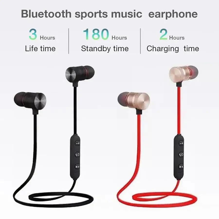 Portable Magnetic Sport Bluetooth Wireless Stereo Earphones For Workout Gym Noise Cancelling Earphones