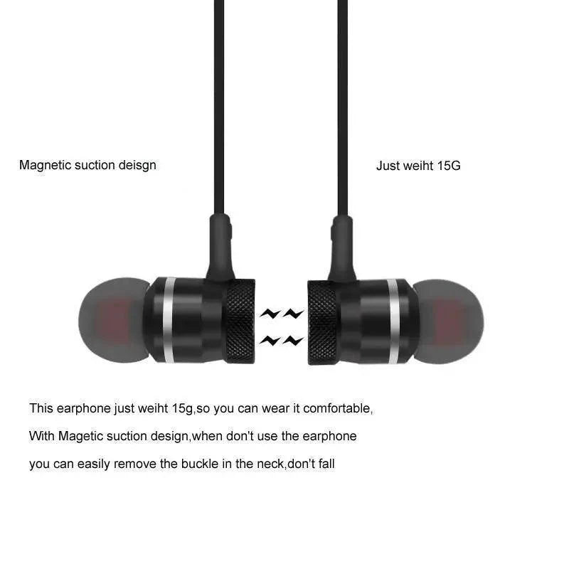 Portable Magnetic Sport Bluetooth Wireless Stereo Earphones For Workout Gym Noise Cancelling Earphones