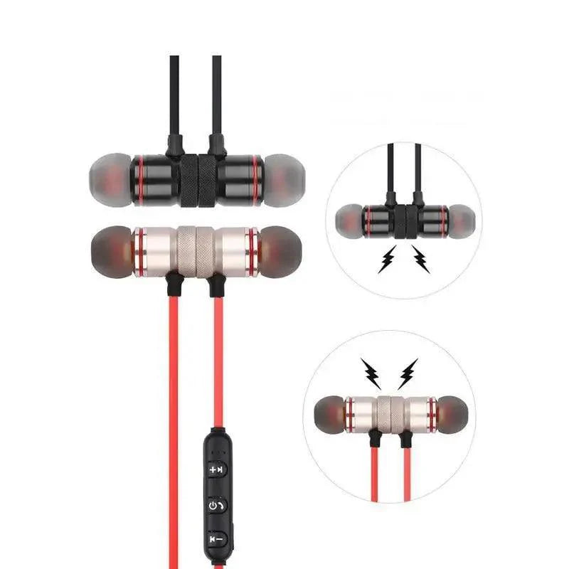 Portable Magnetic Sport Bluetooth Wireless Stereo Earphones For Workout Gym Noise Cancelling Earphones