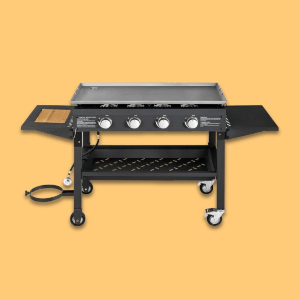 Portable Outdoor 4 Burner Propane Flat Top Gas Grill W/ Wheels, 60K BTU (96266104)