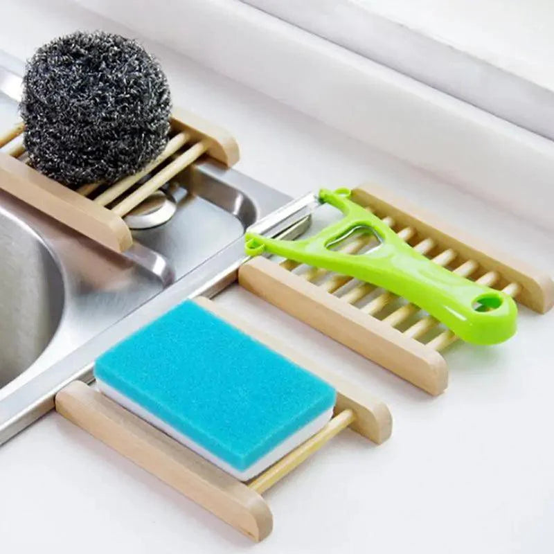 Portable Soap Dishes Natural Wood Soap Tray Holder Dish Storage Bath Shower Plate Home Bathroom Wash Soap Holder Home Bamboo Wood Soap Holder Bathroom Wooden Soap Case Hand Craft Bathtub Shower Dish Accessories