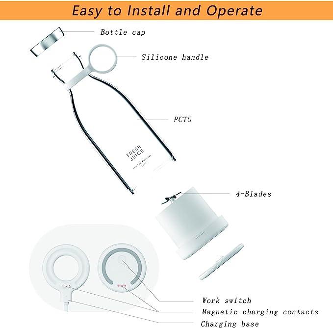 Portable White Blender Powered Blender Electric Juicer Mini Blender Multifunction Juice Maker Machine Blender Smoothies Juice Mixer