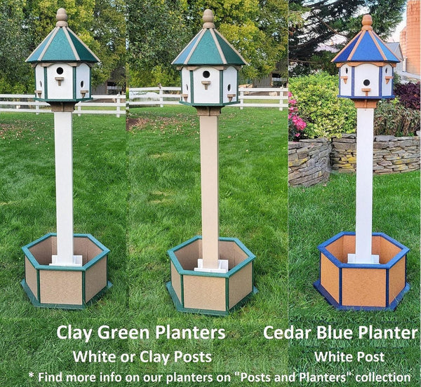 Extra Large Amish-Made Poly Birdhouse with 6 Nesting Compartments – Weatherproof Outdoor Birdhouse