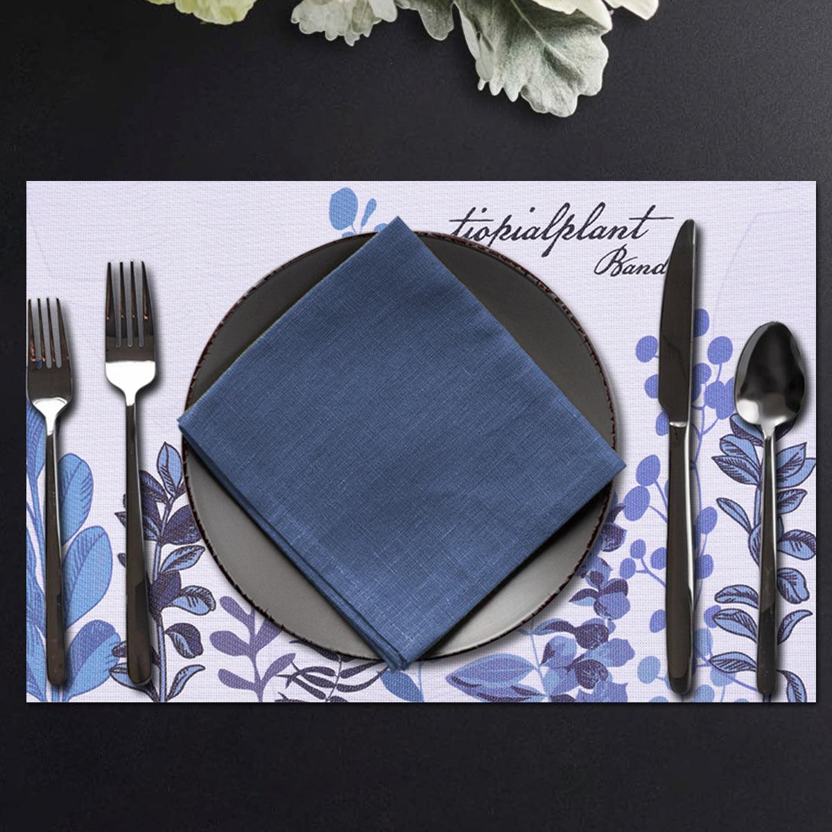 PVC Placemats – Durable Blue Dining Table Mats | Heat Resistant & Non Slip