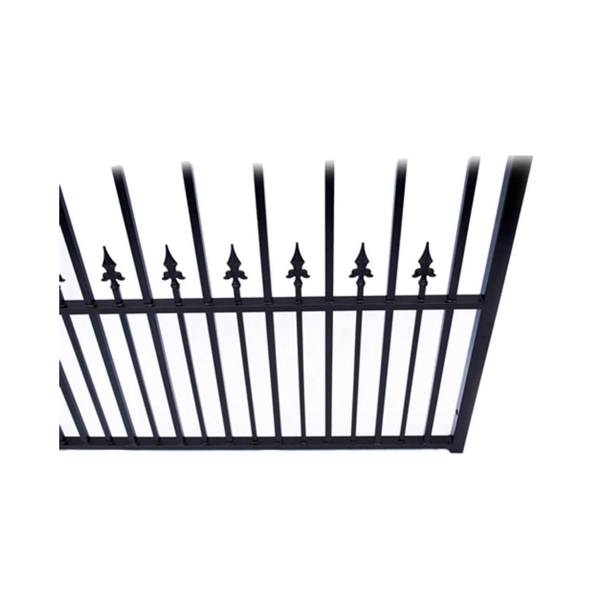 [12-18FT] Heavy-Duty Prague-Style Powder-Coated Galvanized Steel Dual Swing Driveway Gate (SAK48530)