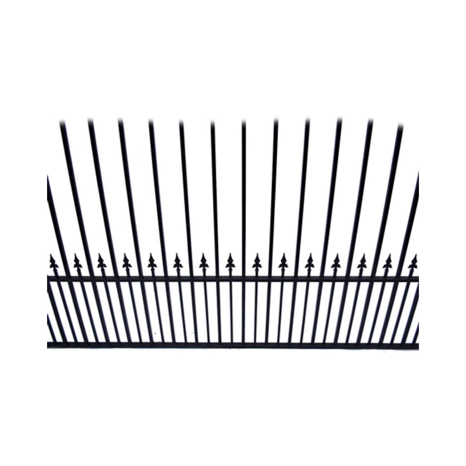 [12-18FT] Heavy-Duty Prague-Style Powder-Coated Galvanized Steel Dual Swing Driveway Gate (SAK48530)