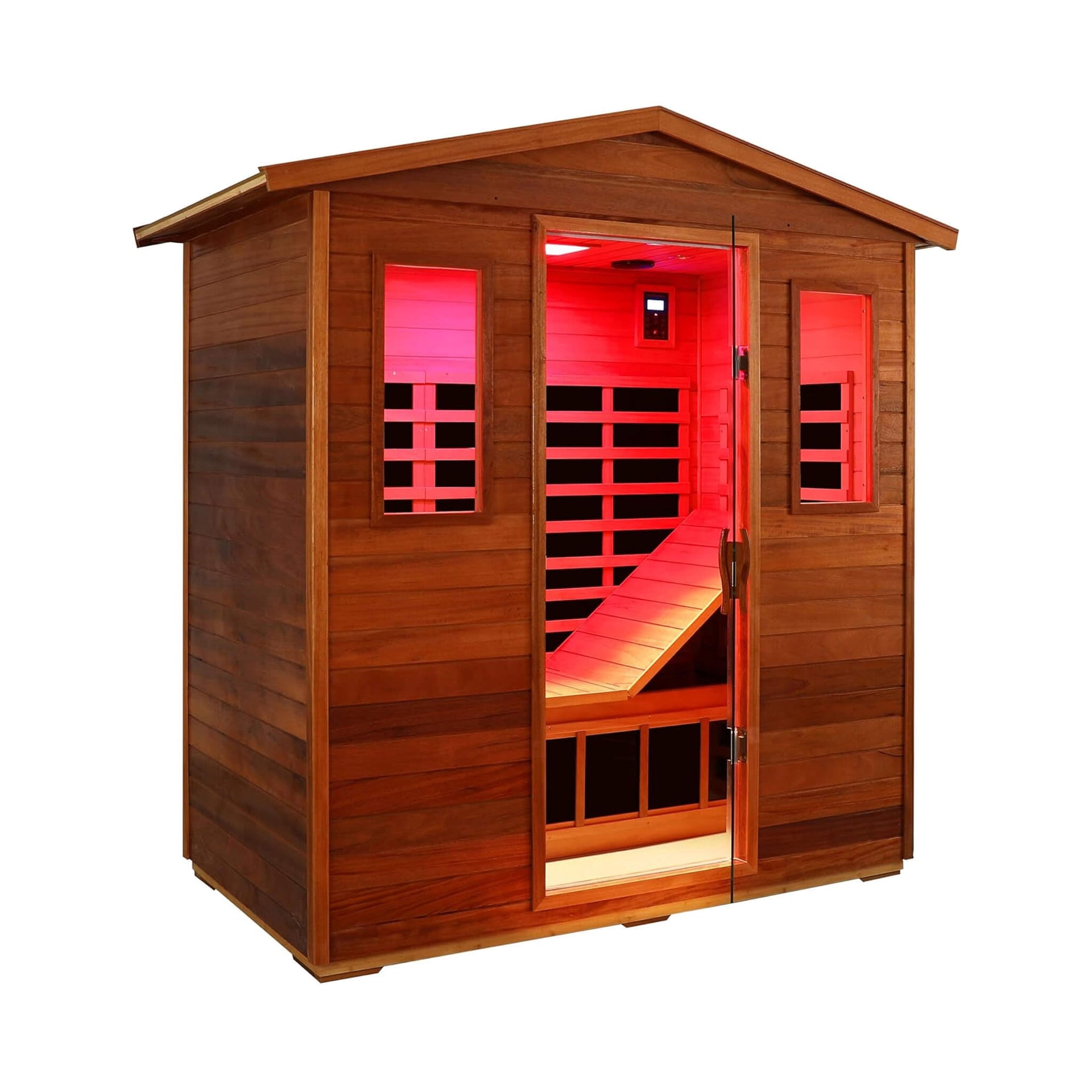 Vanta Luxury 3-Person Outdoor Mahogany Full Spectrum Ultra-Low EMF FAR Infrared Sauna With Chromotherapy And Bluetooth Speakers (SAK83460)