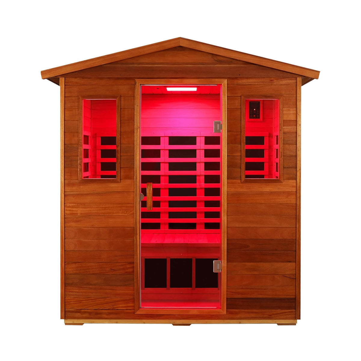 Vanta Luxury 3-Person Outdoor Mahogany Full Spectrum Ultra-Low EMF FAR Infrared Sauna With Chromotherapy And Bluetooth Speakers (SAK83460)