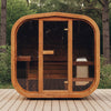 Premium 3-Person Outdoor Scandinavian ThermoWood Cube Sauna Kit With LED Lighting (SAK47582)