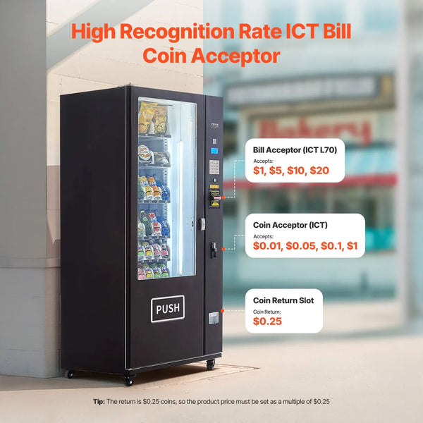 Premium 36-Slot Combo Vending Machine With ICT Bill And Coin Acceptor (SAK31832)