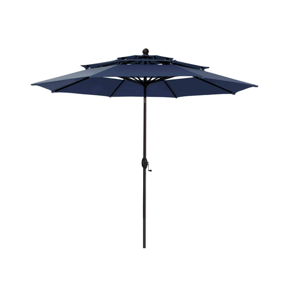 Alora Premium 6-Piece Bar Patio Furniture Set With Umbrella, Swivel Chairs, And Cushions (SAK90375)