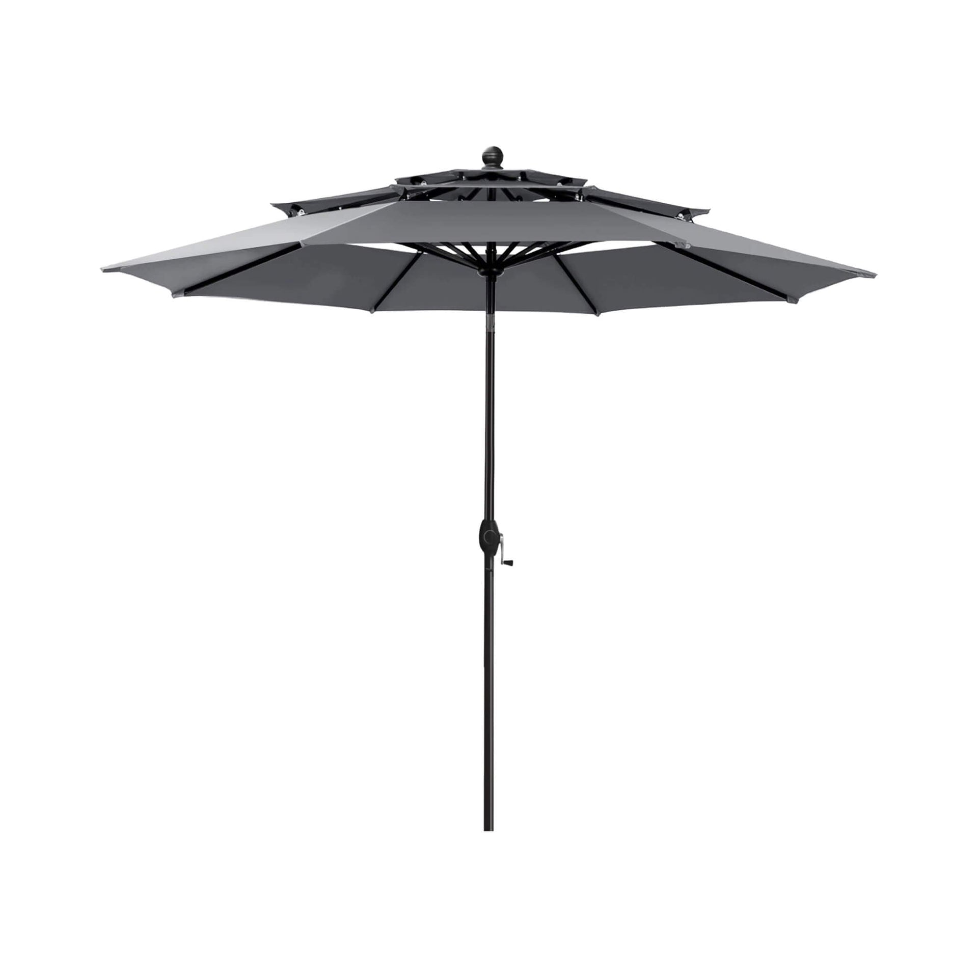 Alora Premium 6-Piece Bar Patio Furniture Set With Umbrella, Swivel Chairs, And Cushions (SAK90375)