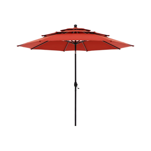 Alora Premium 6-Piece Bar Patio Furniture Set With Umbrella, Swivel Chairs, And Cushions (SAK90375)