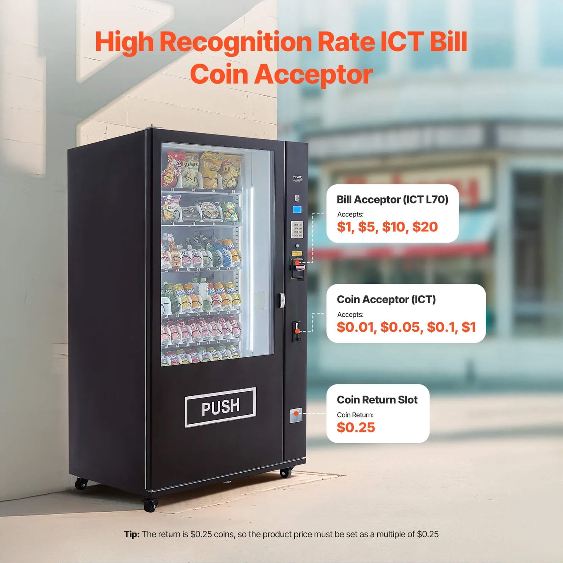 Premium 60-Slot Combo Vending Machine With ICT Bill And Coin Acceptor (SAK31842)