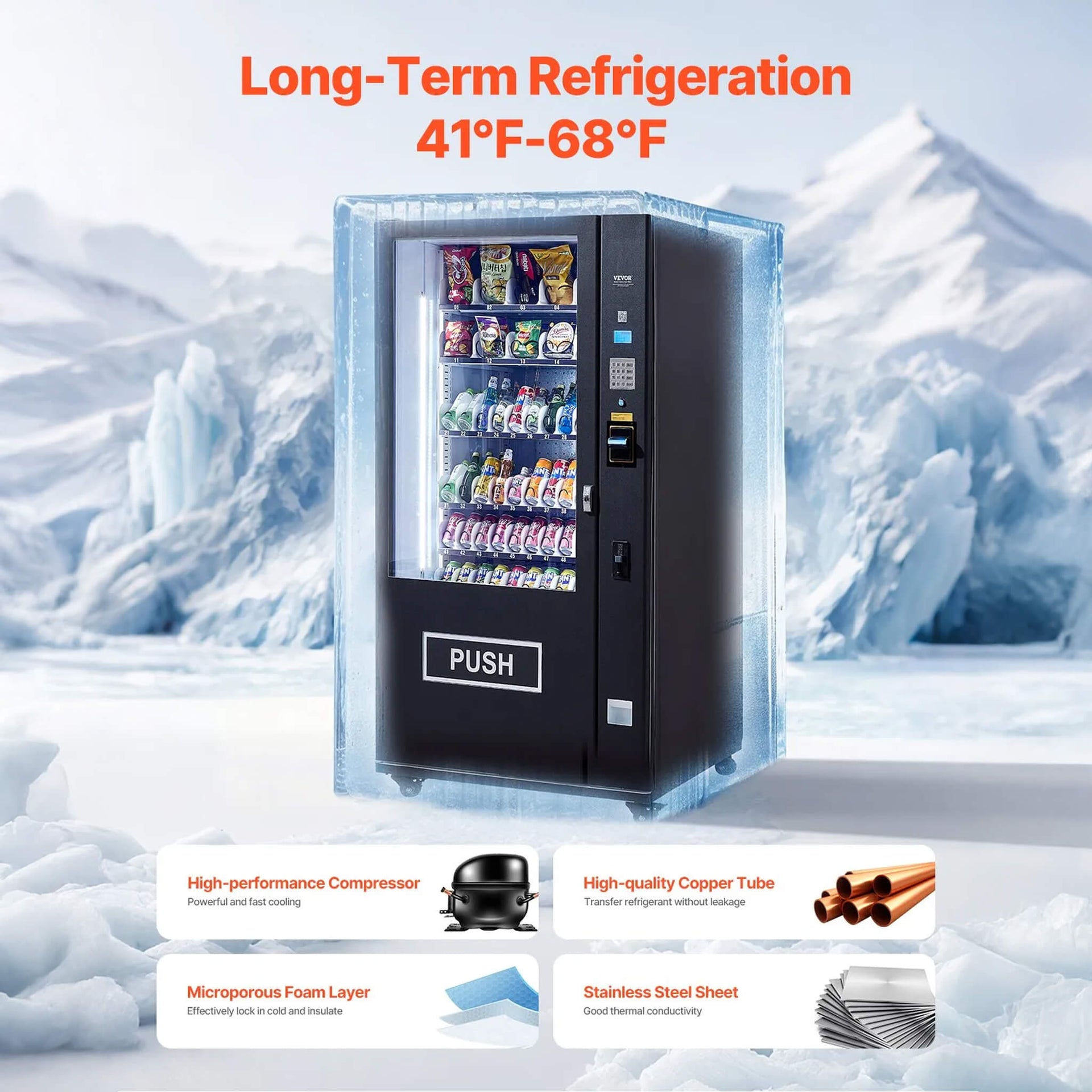 Premium 60-Slot Combo Vending Machine With ICT Bill And Coin Acceptor (SAK31842)