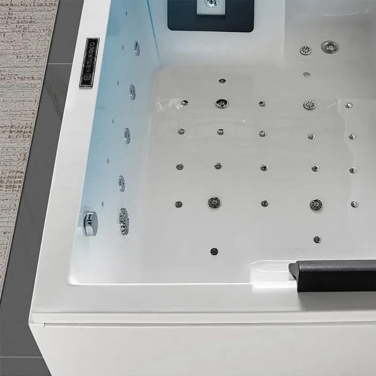 Luxara 71-Inch Premium Modern Acrylic Soaking Bathtub With Bubble Jets And LED Lighting (SAK26415)